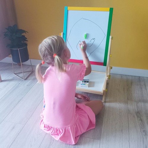 2-IN-1 Ritstativ - Whiteboard med griffeltavla