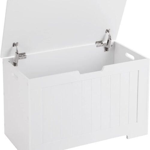 Förvaringsbänk i MDF-trä med 180 kg Lastkapacitet – 76 cm Vit