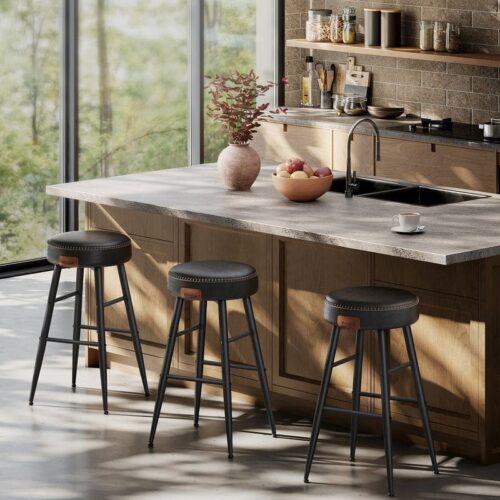 Alternative view of Eleganta Barstolar Justerbara – Stil och Komfort i Svart - Sitthöjd 63 cm