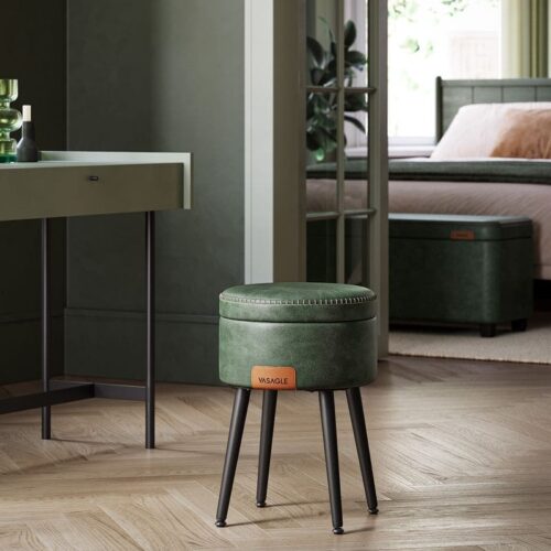 Elegant Förvaringspall med Mångsidig Användning – Perfekt för Sminkbord, Fotstöd eller Sidobord