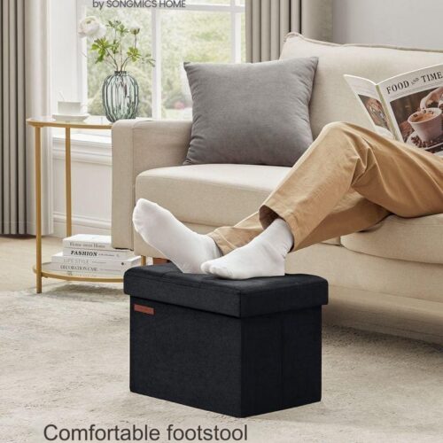 Multifunktionell Förvaringspall i Elegant Sammet – 32L Kapacitet och Hög Komfort