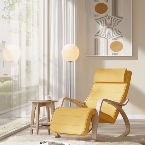 Alternative view of Ergonomisk Gungstol i Björkträ med Justerbart Fotstöd – Perfekt för Avkoppling