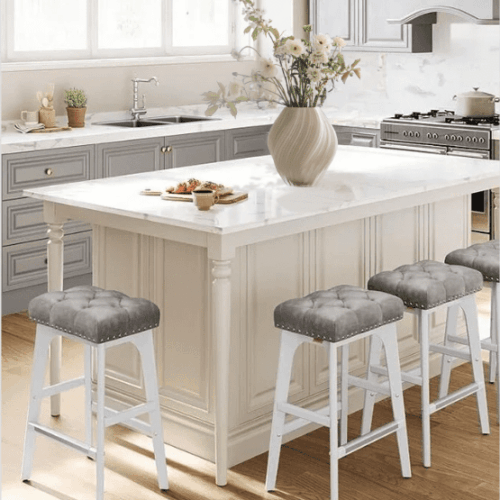 Eleganta Barstolar med dekorspikade Design och Optimal Komfort – Set om 2 32 x 44 x 66 cm