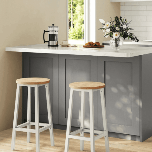 Alternative view of 2x Industriella Barstolar Kompakt Design - Perfekta för Köksöar och Barbord 32 x 65 cm