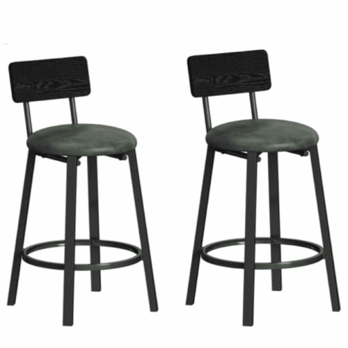 Barstolar i svart och Mörkgrön - Sitthöjd 62 cm – Komfort och Stil