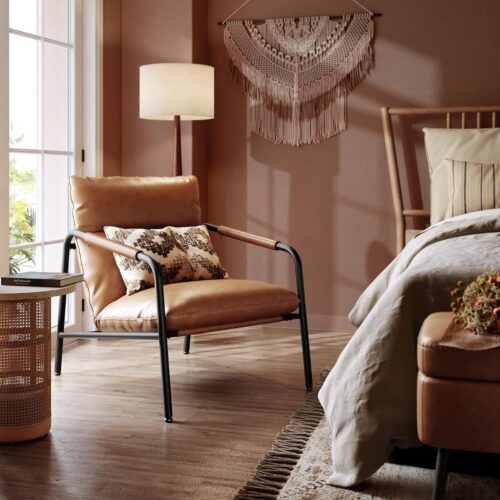 Alternative view of Accentfåtölj EKHO – Modern Design med Stil och Komfort i Karamellbrun PU