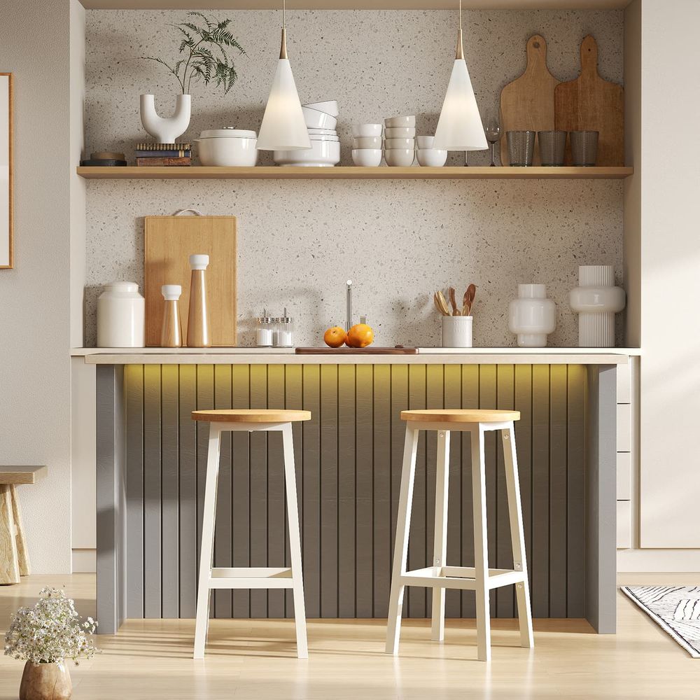 2x Industriella Barstolar Kompakt Design - Perfekta för Köksöar och Barbord 32 x 65 cm