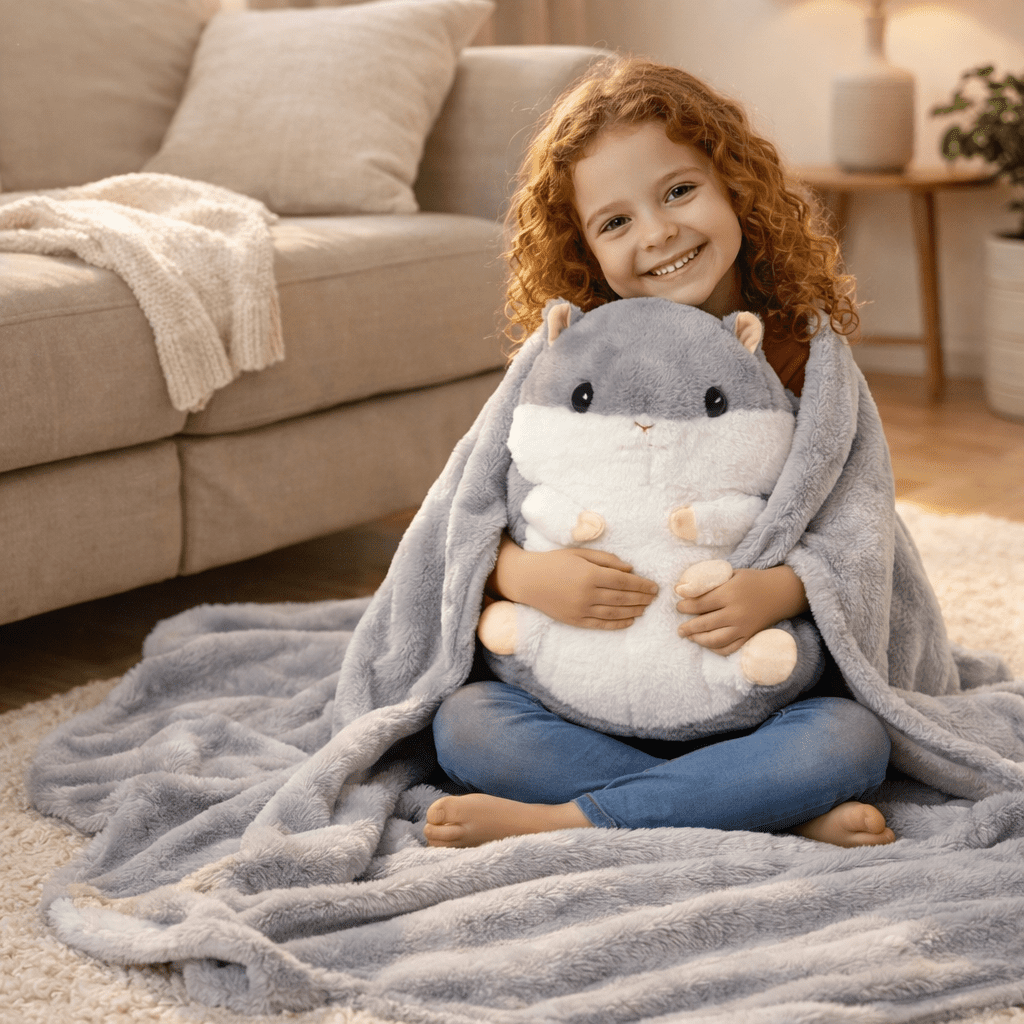 3-i-1 Gosedjursfilt med Hamsterdesign