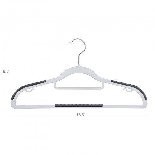 30-pack halkfria klädgalgar med gummi anti-slip – mörkgrå