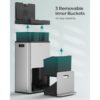 60 L sorteringssoptunna för kök, 3-i-1 med 3 fack – rostfritt stål, 42 × 30 × 81 cm