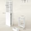 Tunt förvaringsskåp i modern design – vit, 18 × 40 × 134,4 cm