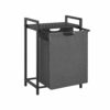 Tvättställ med hylla och tvättpåse, 65 L, 50 × 33 × 72 cm – svart/grå