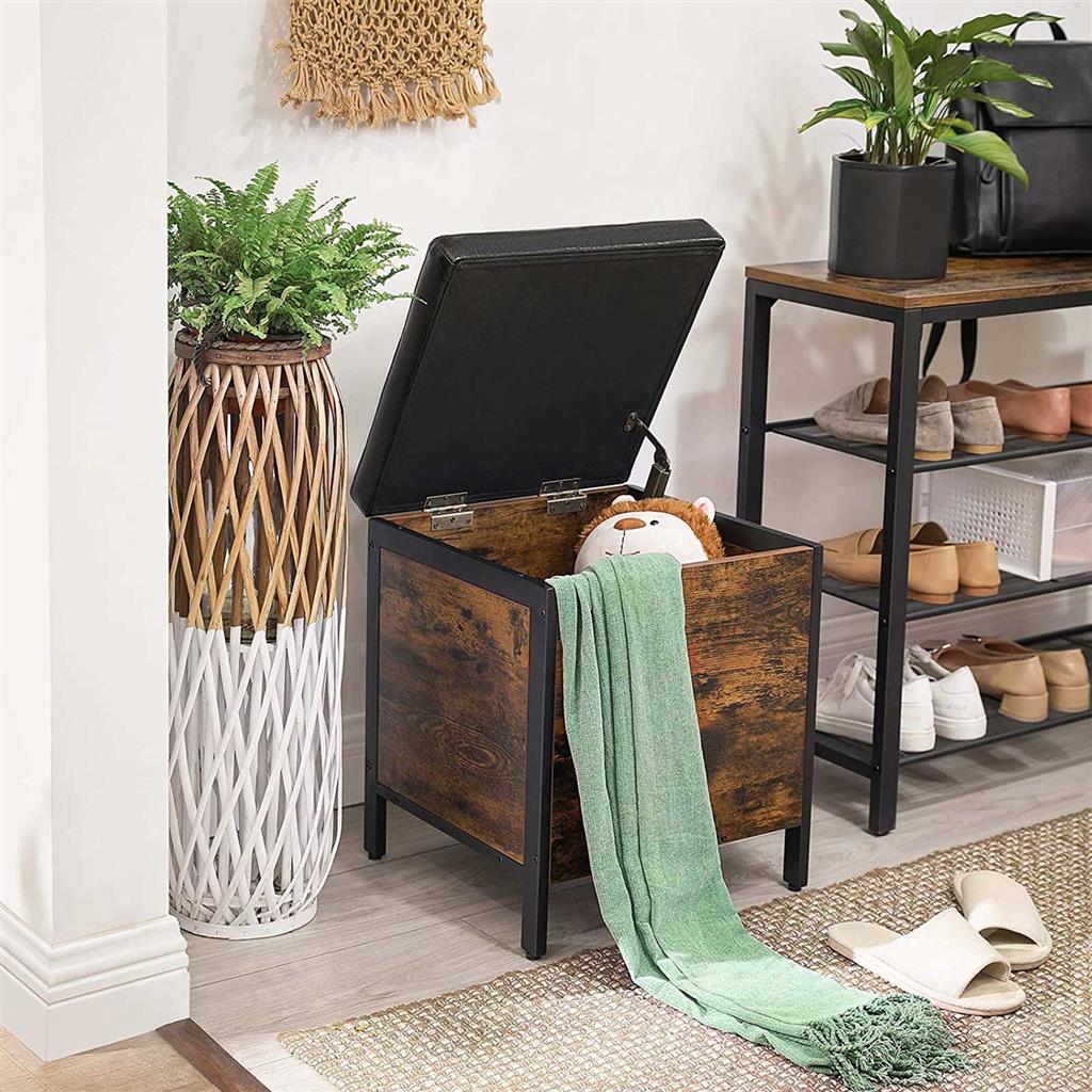 Kompakt sittbänk med förvaringsutrymme – industriell design, 40 × 40 × 50 cm