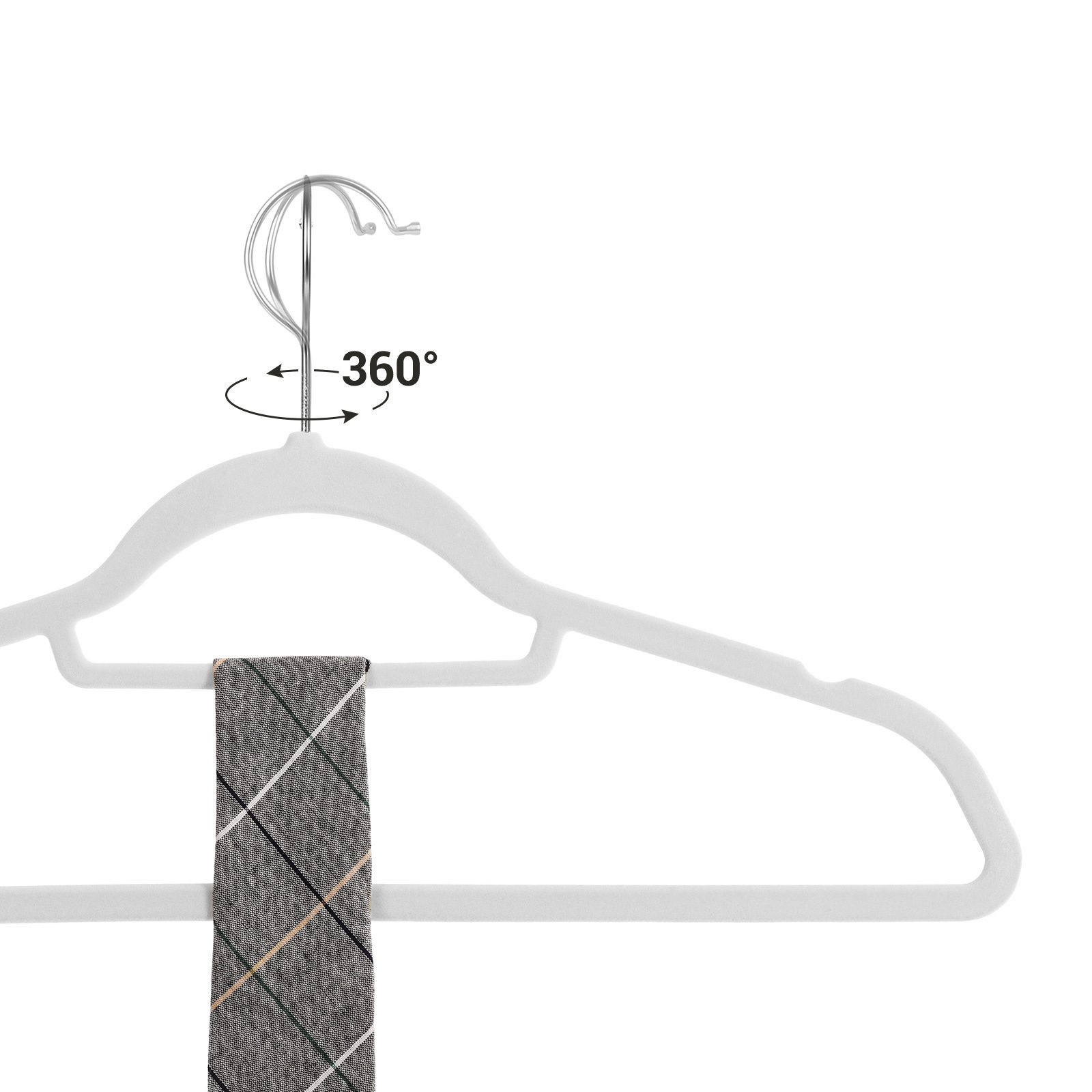 Vita Halkfria Klädgalgar 50-pack med Sammetsyta