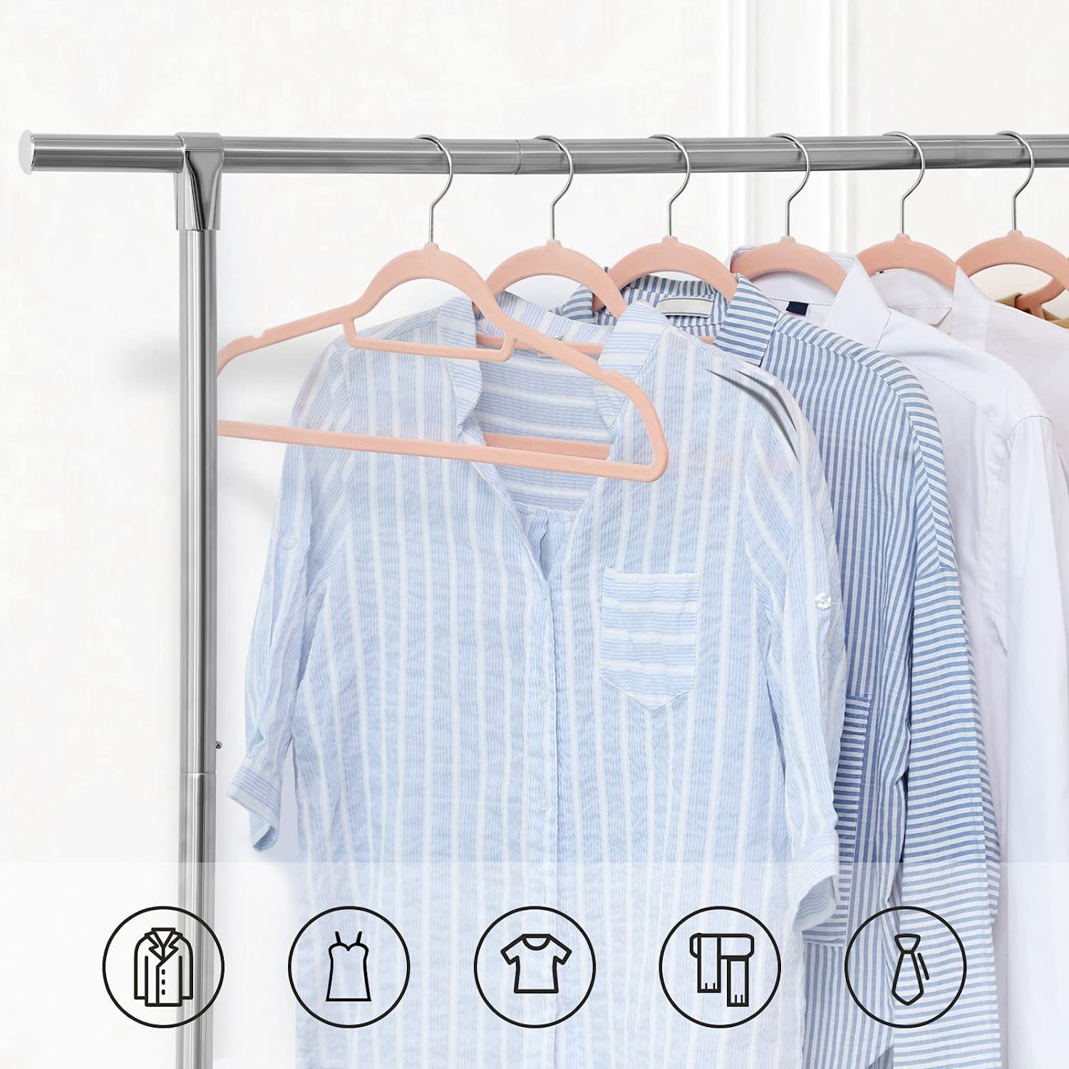 Galgar 50-pack – Ljusrosa sammetsyta och halkskydd