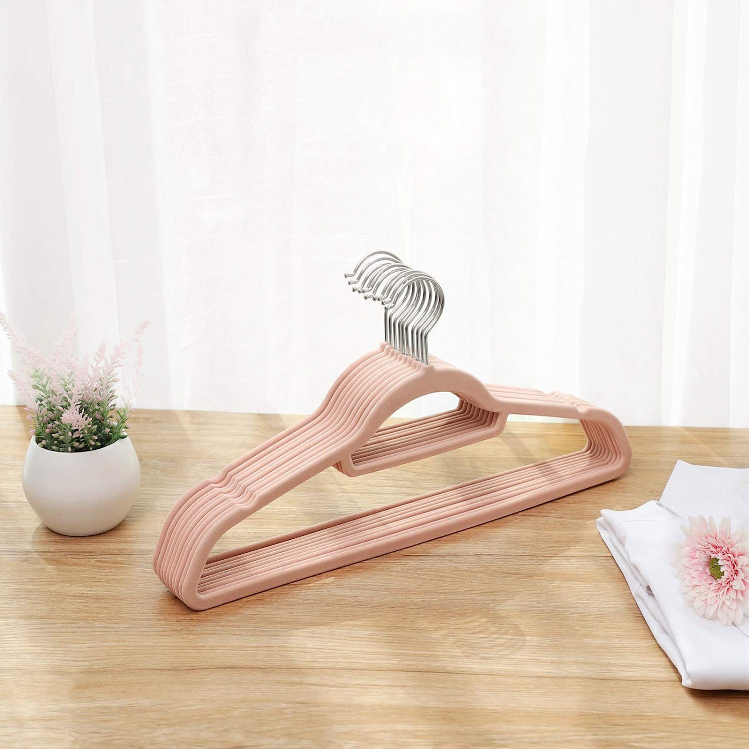 Galgar 50-pack – Ljusrosa sammetsyta och halkskydd