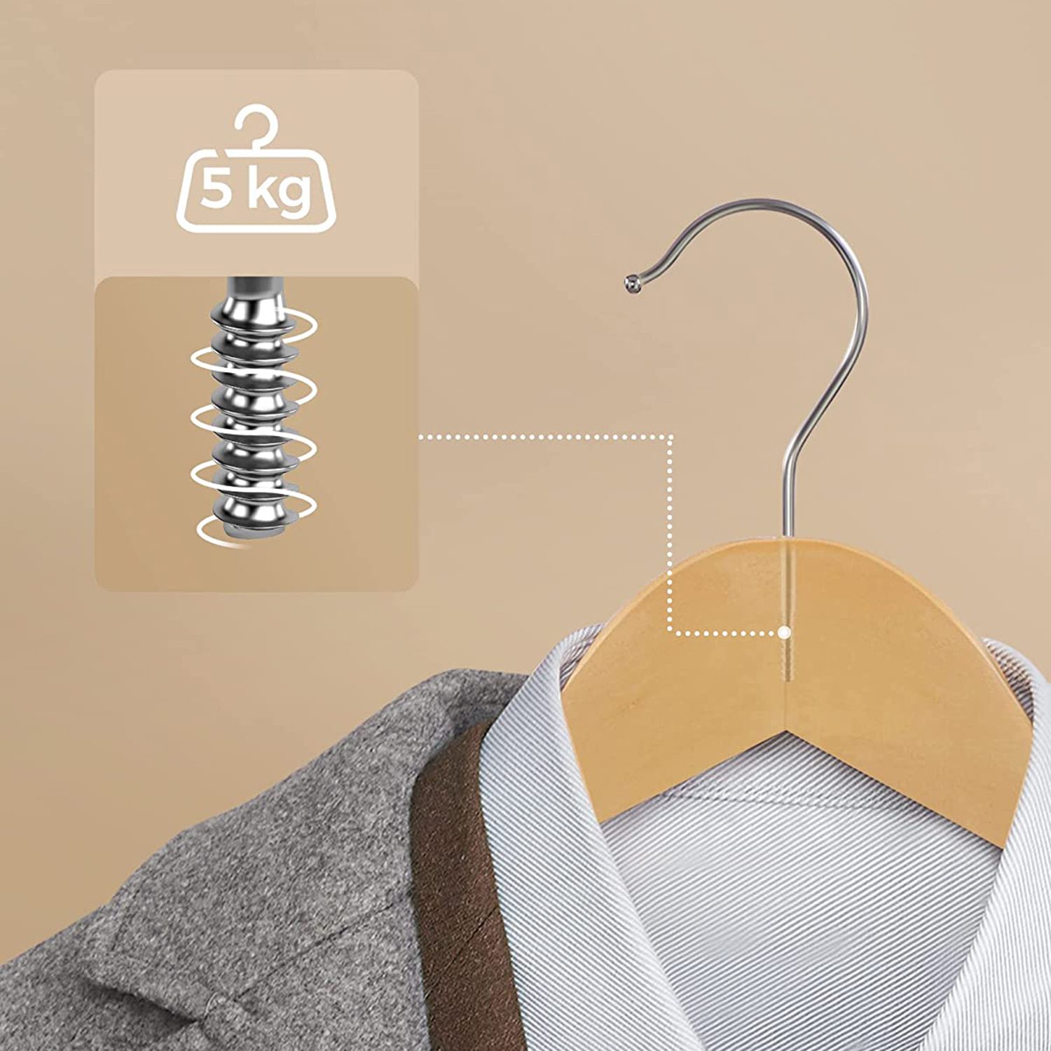 Klädgalgar lönnträ 20-pack – naturel