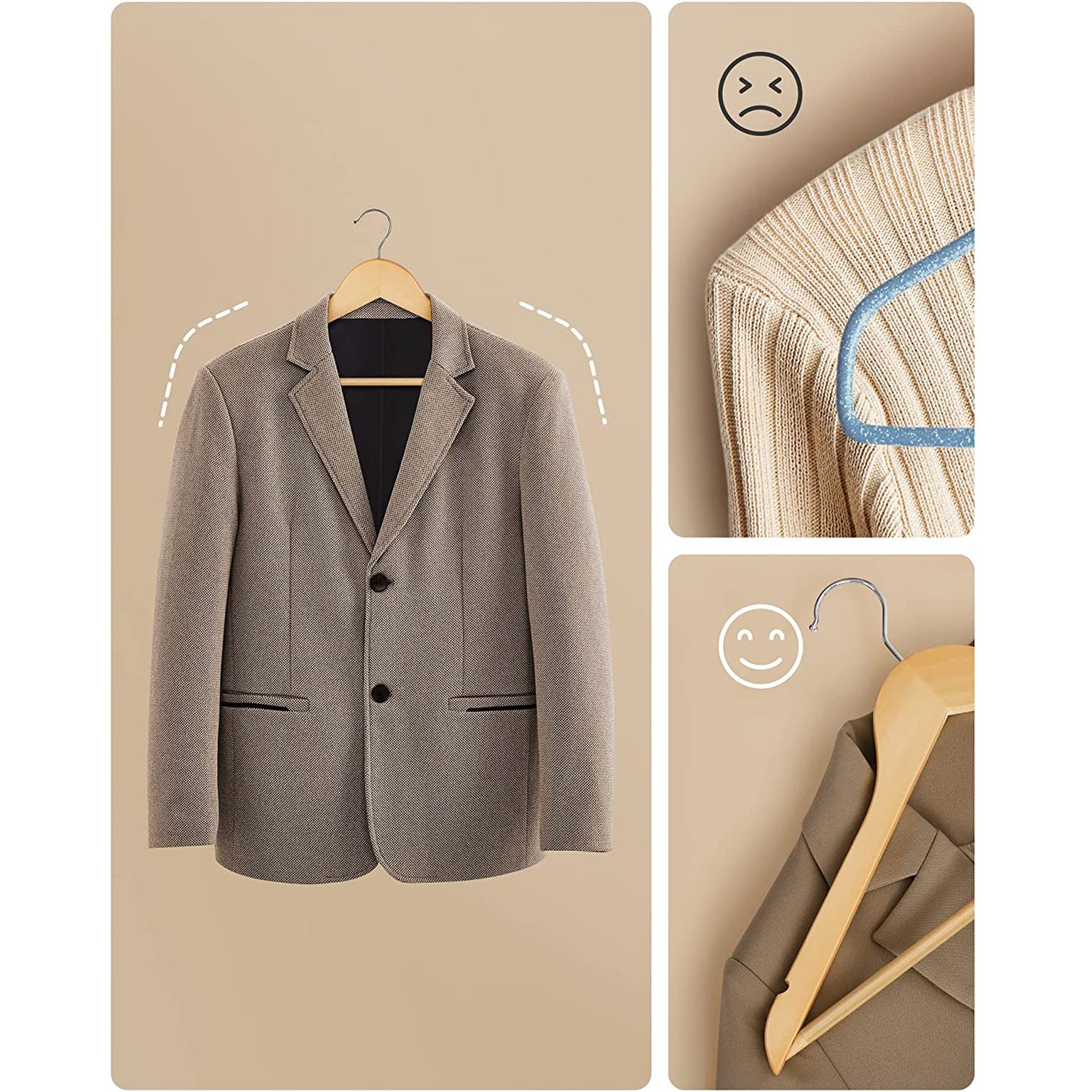 Klädgalgar lönnträ 20-pack – naturel