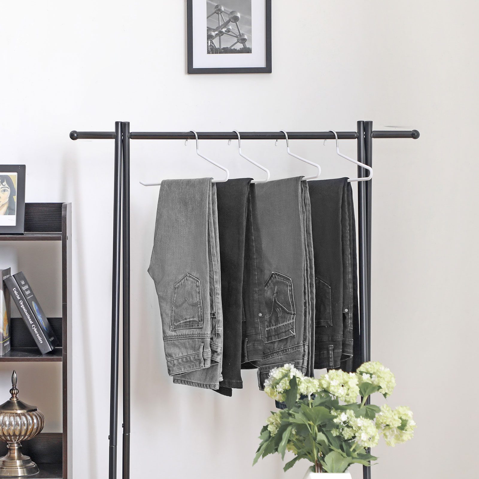 Öppna byxhängare 20-pack – halkfria galgar, vit