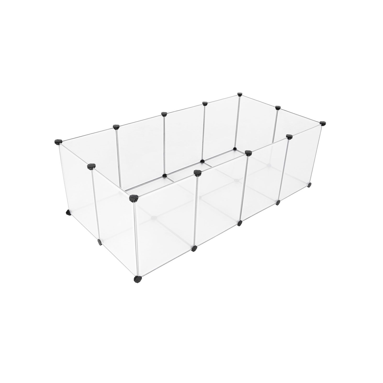 Transparent DIY-lekhage för husdjur 143 x 73 x 46 cm