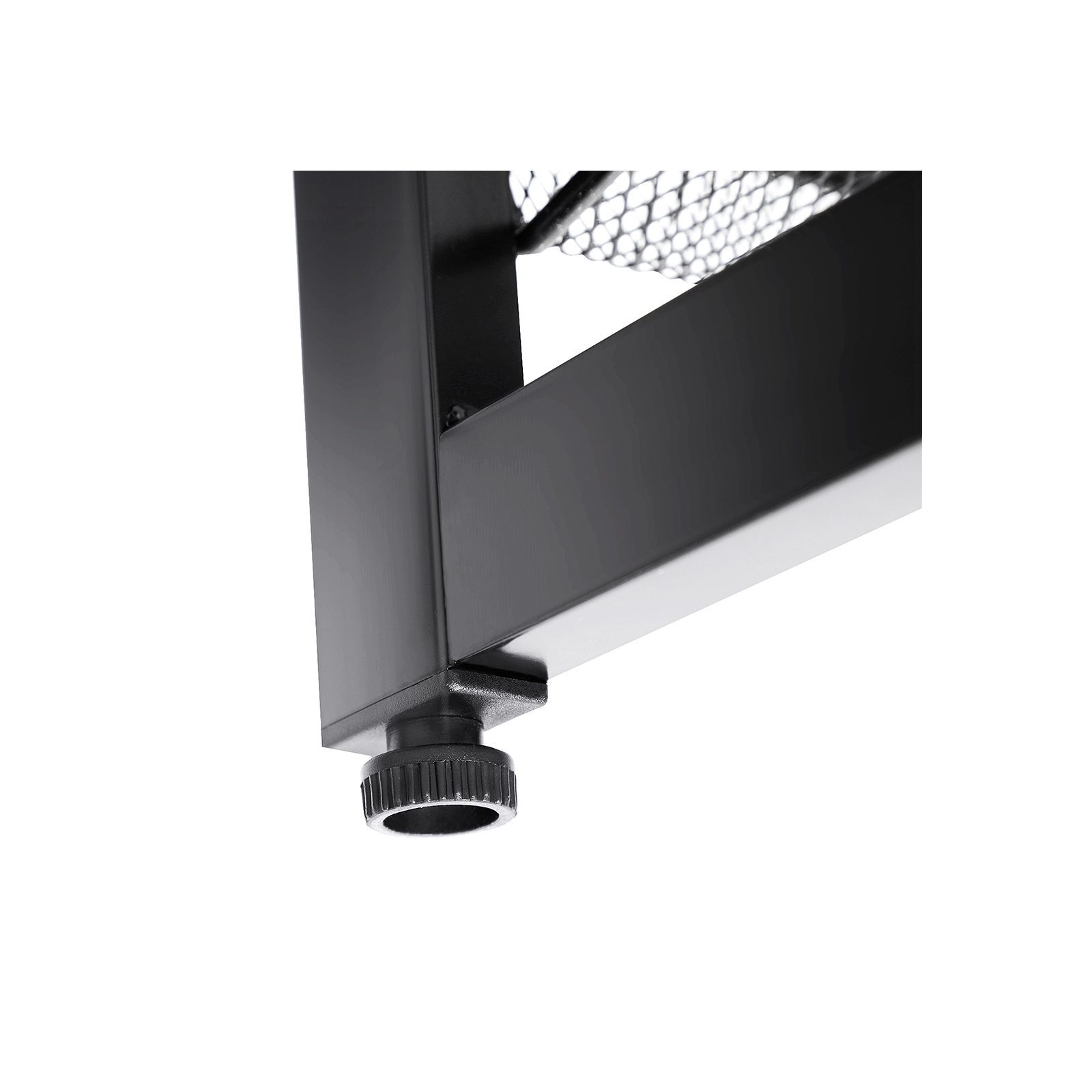 Skohylla i metallnät, 5 plan – vinklade hyllor, 74 x 104,5 x 31 cm