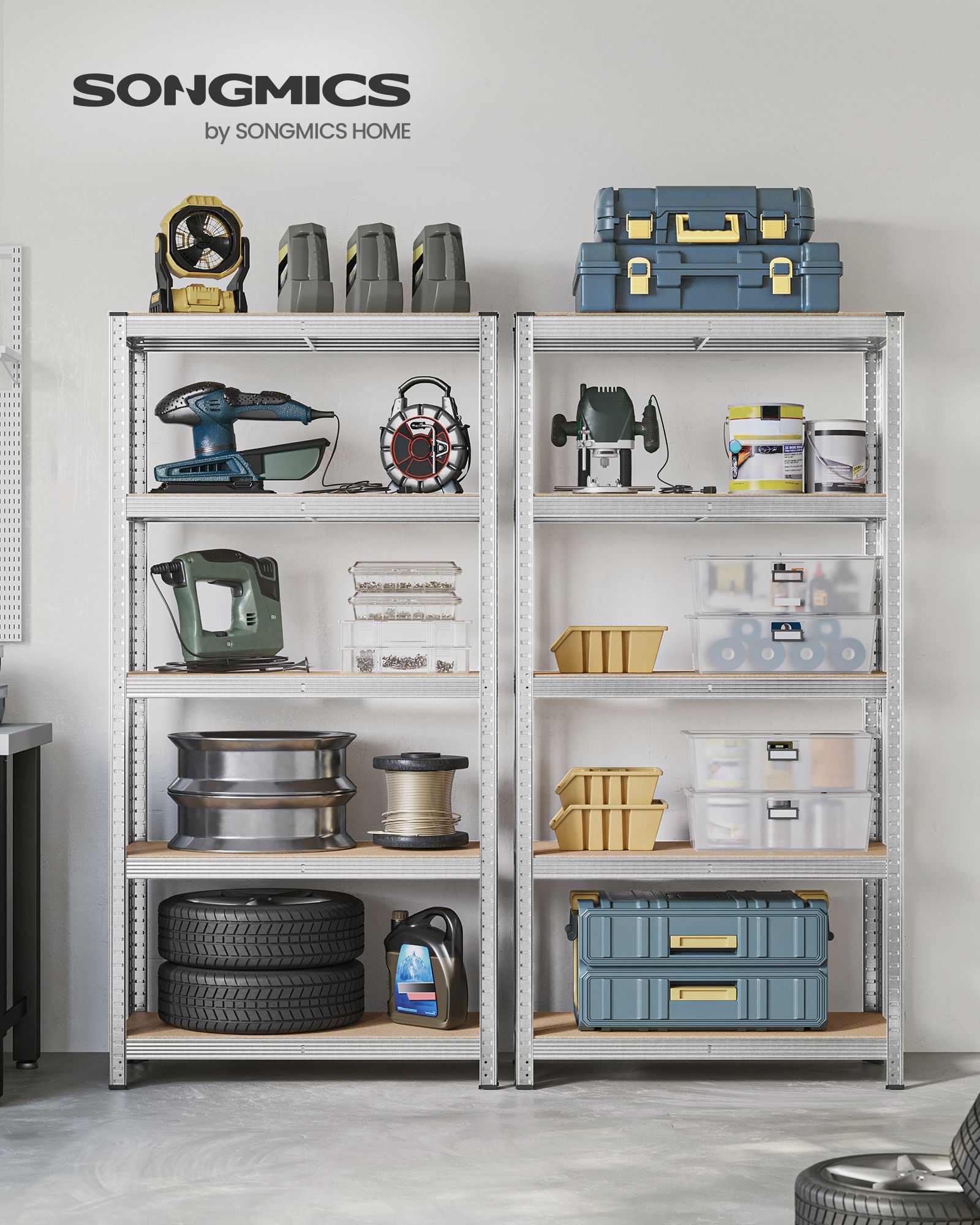 Förvaringsställ med hög belastning – 90 x 40 x 180 cm, 875 kg, justerbara hyllor