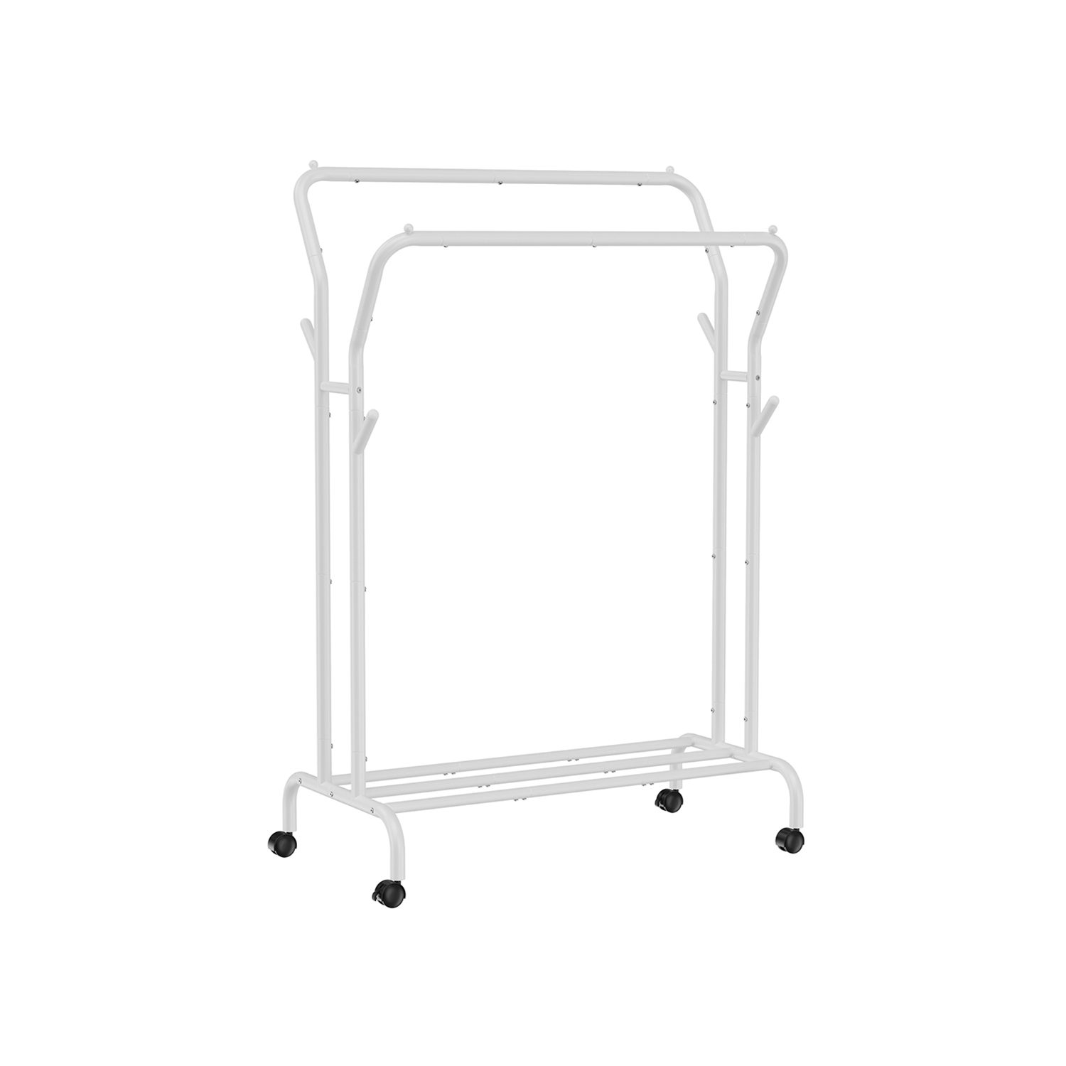 Rullbar klädhängare med dubbel stång, hög belastningskapacitet 100 kg – 103,5 × 52,5 × 155 cm