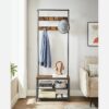 Klädställ i vintage brun med skoförvaring – 64 x 32,2 x 180 cm