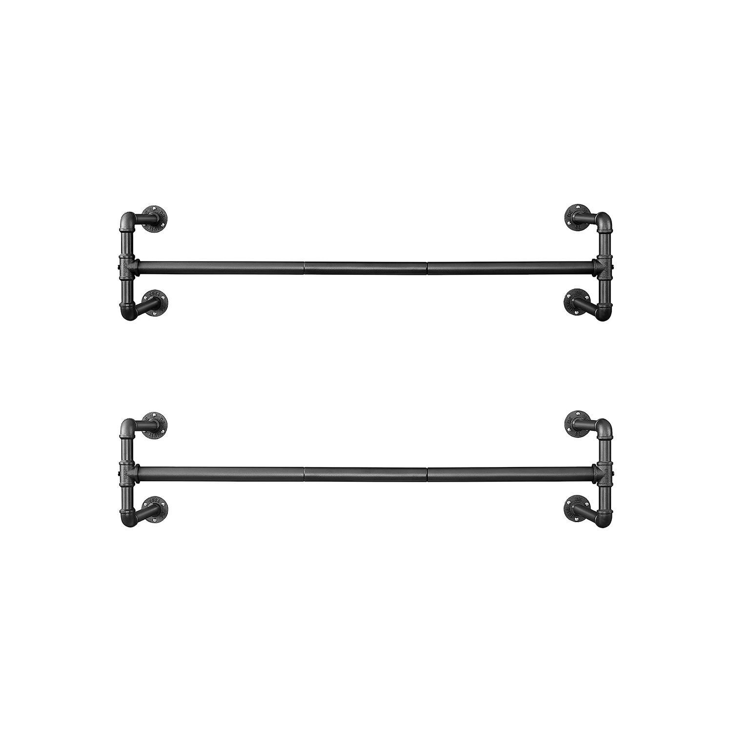 2 st väggmonterade klädstänger – klädhängare i industriell design