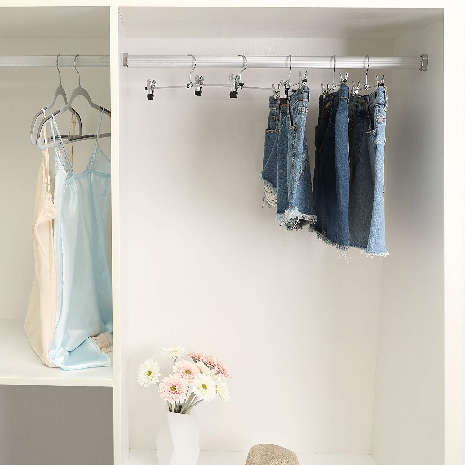 Kjolhängare 20-pack, galgar med klämmor – halkfria