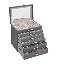 Smyckeskrin XXL, 6 nivåer med förvaring för klockor och solglasögon