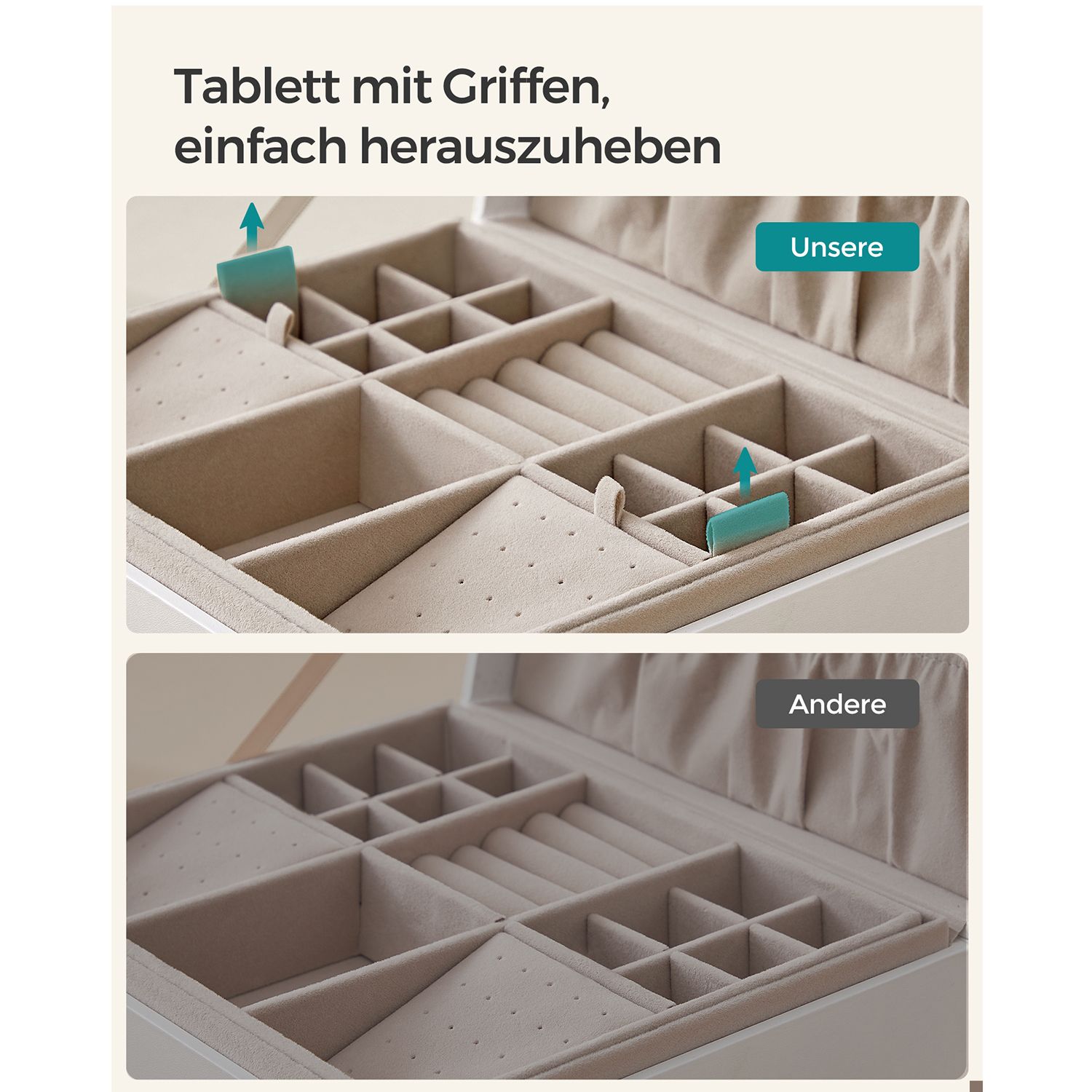Smyckeskrin med svävande effekt, 20,5 × 24 × 11 cm