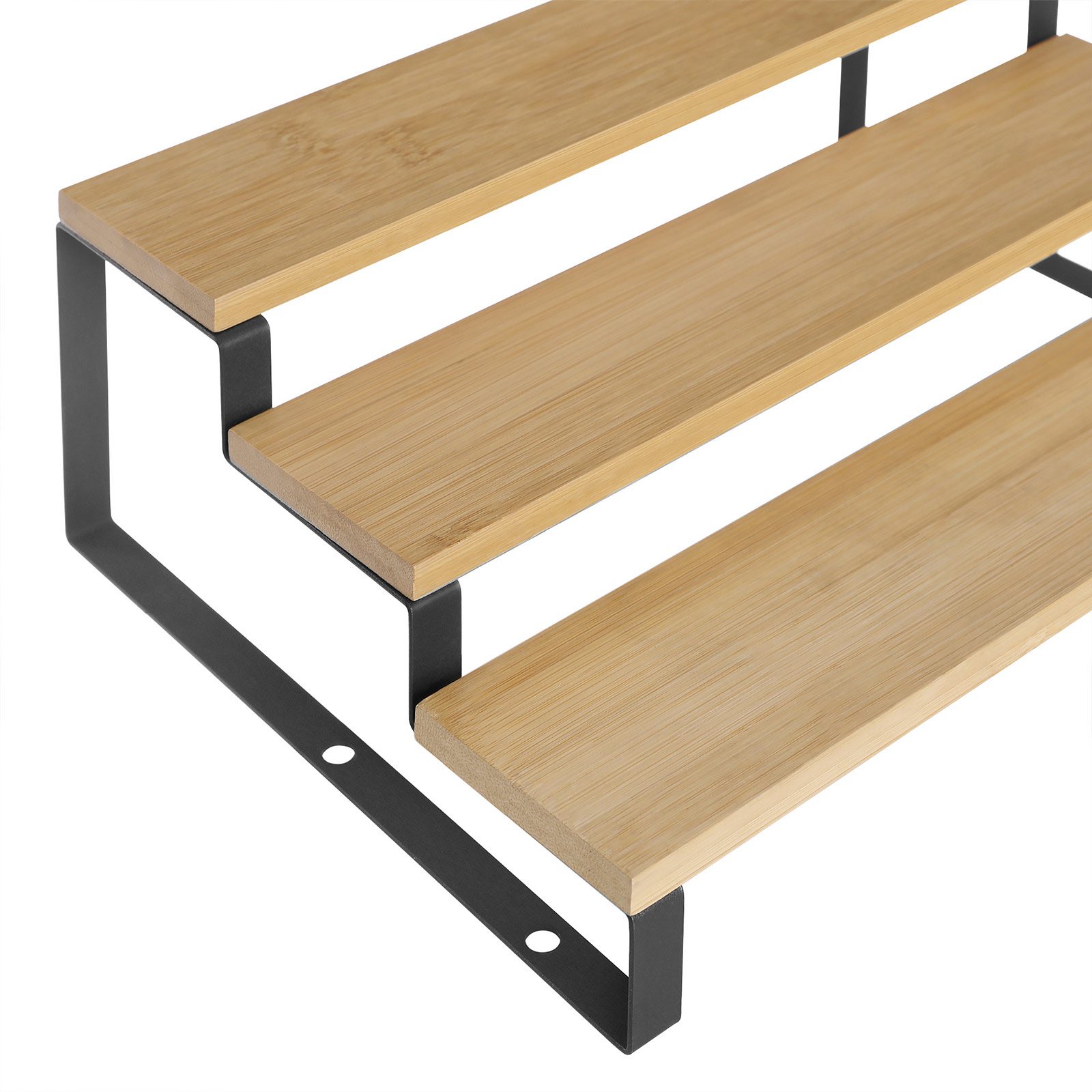 Kryddställ i bambu, 3-vånings steghylla – stapelbart set om 2