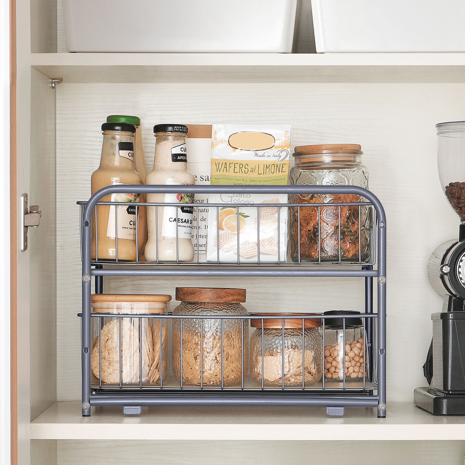 Kök/badrum-ställ med 2 utdragbara korgar – smart förvaring