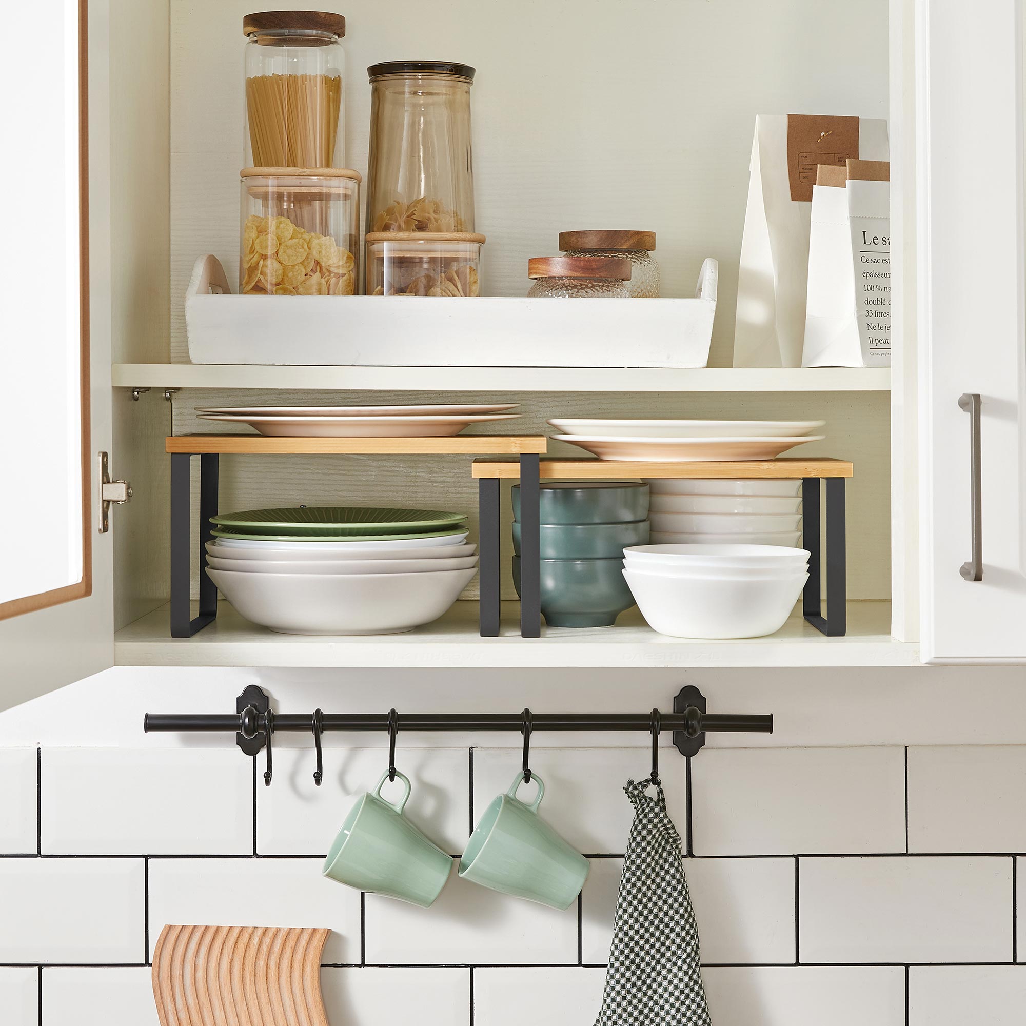 Kryddställ 2-pack, stapelbar plats-sparande arrangör