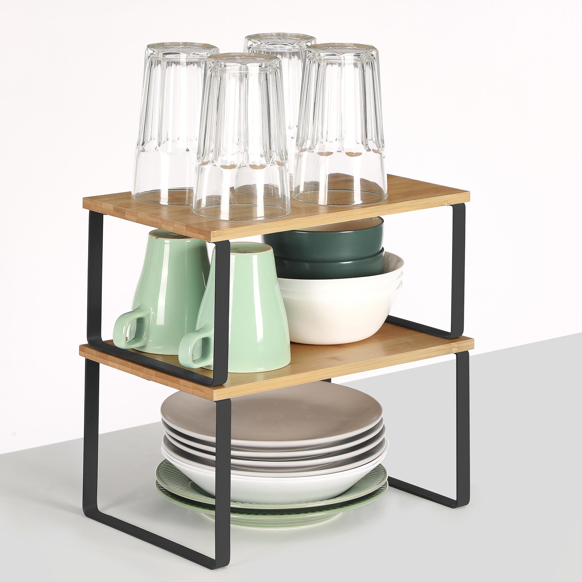 Kryddställ 2-pack, stapelbar plats-sparande arrangör