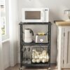 Rullvagn för kök med 3 hyllplan – svart, 60 × 40 × 89 cm