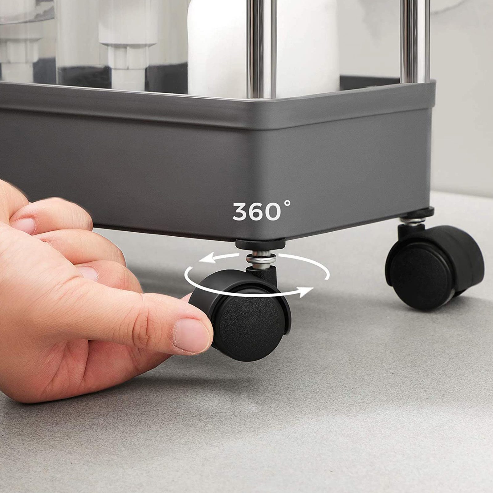 Smal rullvagn med hjul 40 × 13,5 × 86 cm – förvaringsvagn för trånga utrymmen