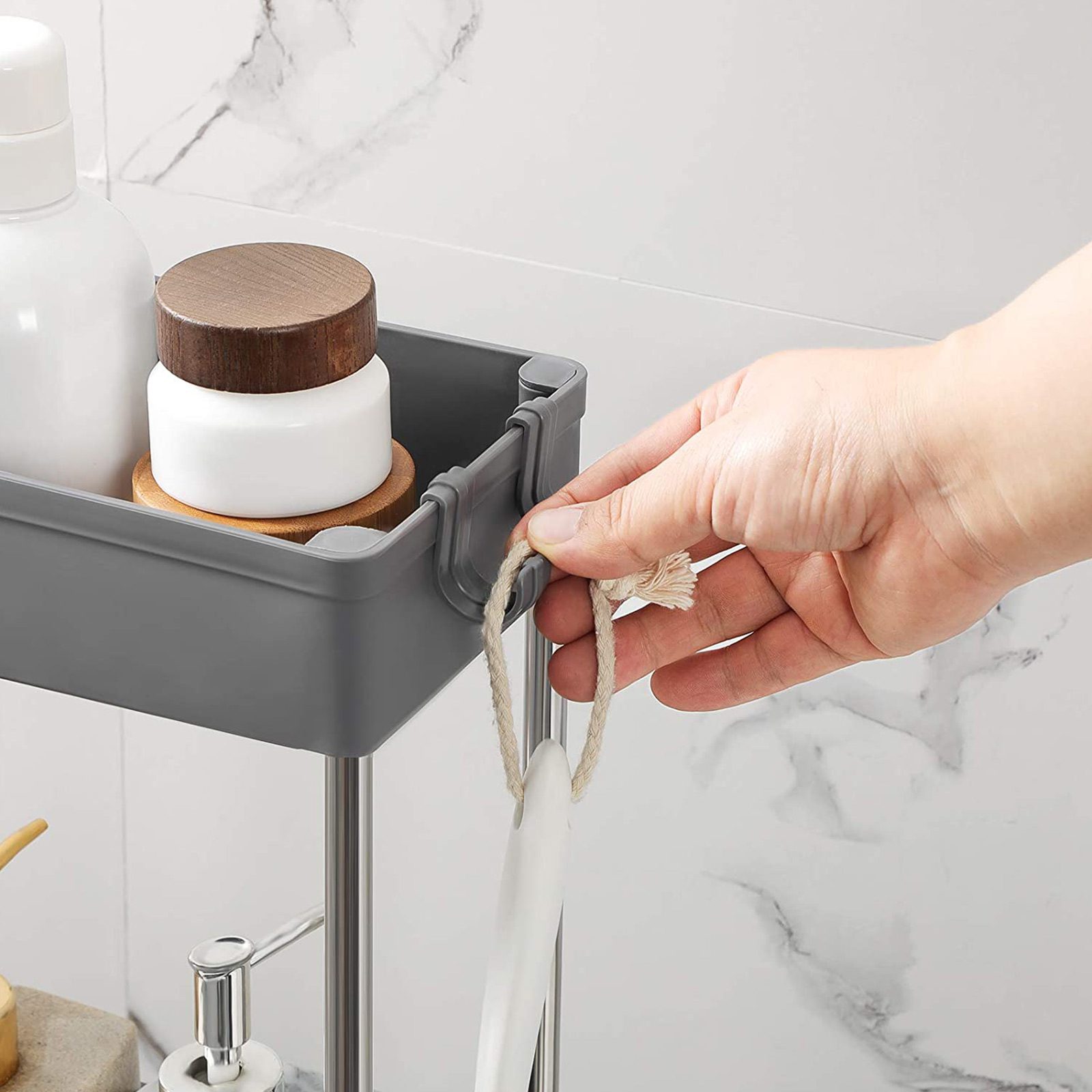 Smal rullvagn med hjul 40 × 13,5 × 86 cm – förvaringsvagn för trånga utrymmen