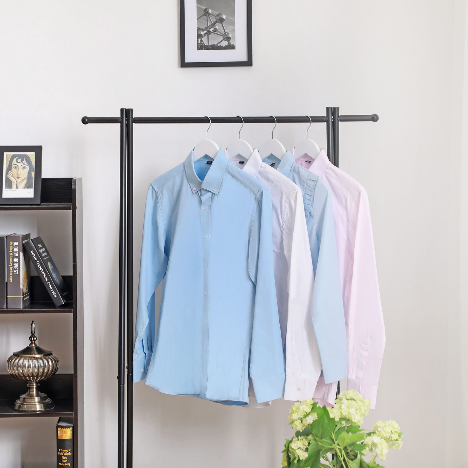 Vita trägalgar 20-pack med halkskydd på byxstång