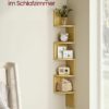 Sicksack hörnhylla för vägg, 5 våningar – naturel ek