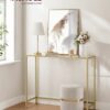 Elegant konsolbord med glas och guldfinish, 100 x 20 x 80 cm