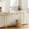 Elegant konsolbord med glas och guldfinish, 100 x 20 x 80 cm