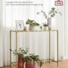 Elegant konsolbord med glas och guldfinish, 100 x 20 x 80 cm