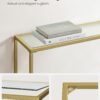 Elegant konsolbord med glas och guldfinish, 100 x 20 x 80 cm