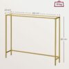 Elegant konsolbord med glas och guldfinish, 100 x 20 x 80 cm