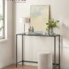 Elegant konsolbord med glas och svart finish, 100 x 20 x 80 cm