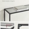 Elegant konsolbord med glas och svart finish, 100 x 20 x 80 cm
