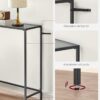 Elegant konsolbord med glas och svart finish, 100 x 20 x 80 cm