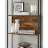 Bokhylla med 6 nivåer i industriell stil – vintage brun, 60 × 24 × 186 cm